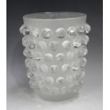 A Lalique clear and frosted glass Mossi pattern vase, post-1945, No. 457, engraved 'Lalique