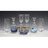 A collection of decorative 20th century glassware, including a pair of Marc Jacobs for Waterford
