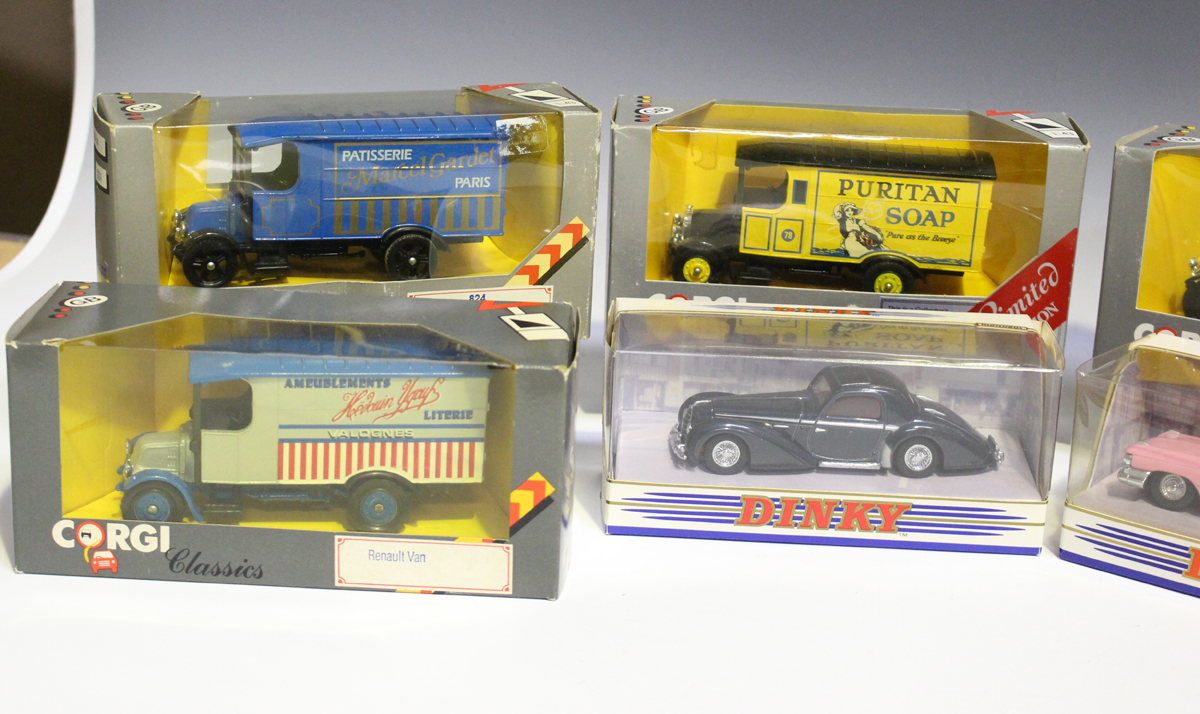 Ten Corgi commercial vehicles, including a No. 845 1929 Thornycroft van 'Duckham's Oils' and a - Image 3 of 7