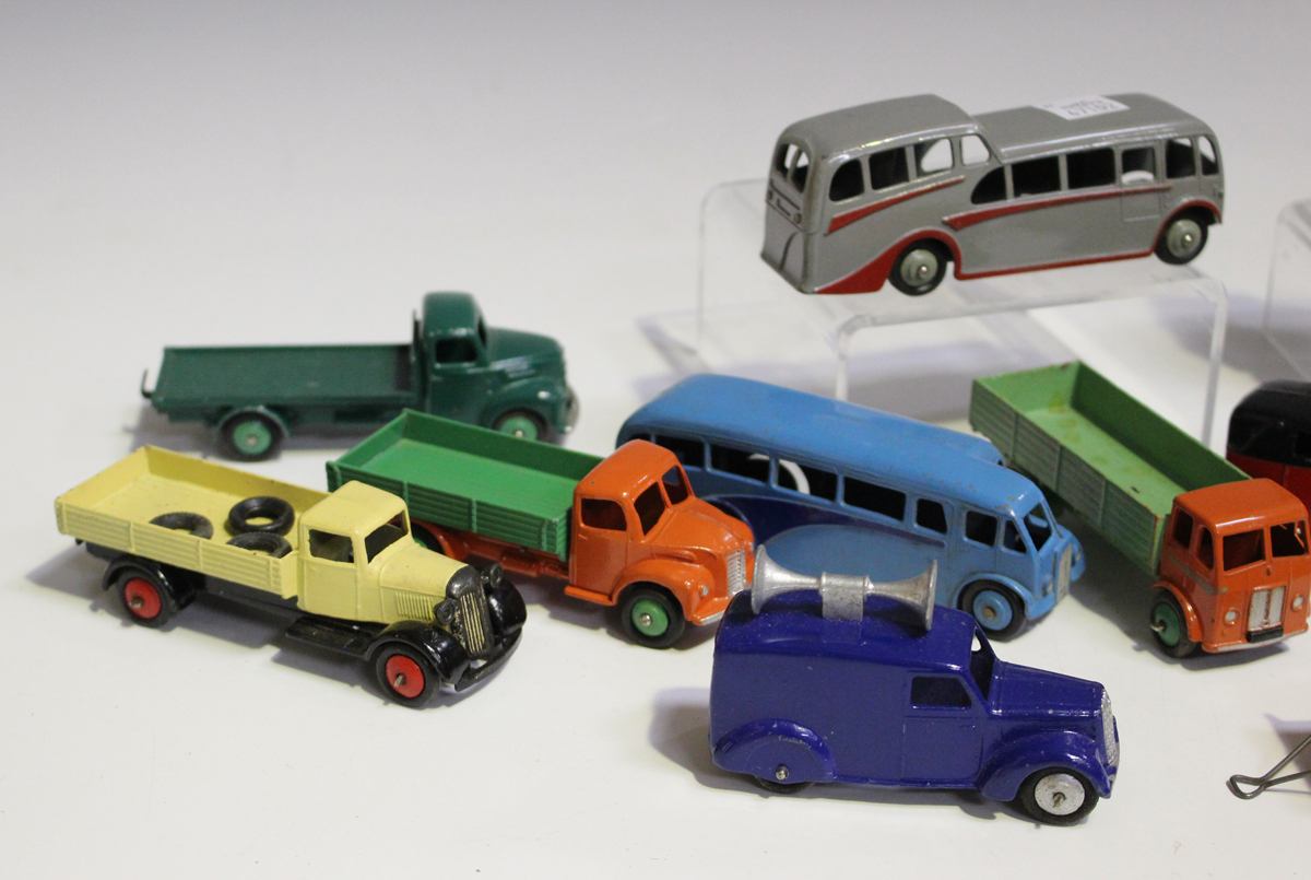 A collection of Dinky Toys commercial and public transport vehicles, including two No. 25T flat - Image 2 of 8