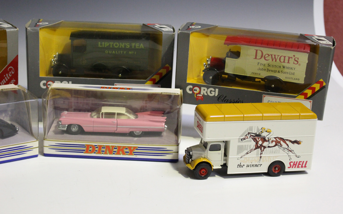 Ten Corgi commercial vehicles, including a No. 845 1929 Thornycroft van 'Duckham's Oils' and a - Image 2 of 7