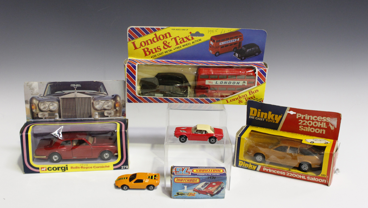 A collection of diecast vehicles, including a Dinky Toys No. 123 Princess 2200HL saloon, a Dinky - Image 2 of 5