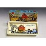 A Corgi Toys No. 27 Gift Set Machinery Carrier with Bedford tractor unit and Priestman Cub shovel,