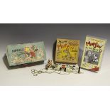 A Moko Muffin Junior puppet, boxed, an EVB Plastic Muffin the Mule 'Beeju' toy television set,