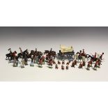 A collection of Britains and other lead figures and accessories, including an RAMC horse-drawn