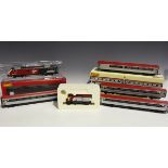 A small collection of Hornby gauge OO Virgin liveries coaches and locomotives, comprising R.4397 MK3