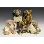 Five artist bears, comprising Becky by Shirley Latimer, a German Clemens bear, a Jo Greeno bear Ida,
