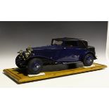 A Pocher 1/8th scale kit built model of a 1932 Rolls Royce Phantom II drop head Sedanca Coupé,