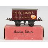 A Hornby Series gauge O private owner van 'Palethorpes' with grey roof and black type 3 chassis,