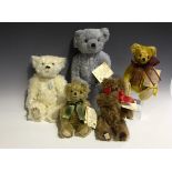 Nine Deans limited edition teddy bears, comprising Frank, Robert, George, Nicholas, JCB, Grandpa