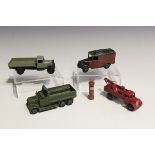 A Dinky Toys No. 504 Foden 14-ton tanker box and lid, together with four Dinky Toys vehicles and a