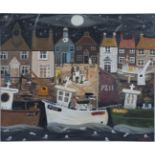 Alan Furneaux - Newlyn Nelly Nocturne, 21st century oil on board, signed, 61cm x 73.5cm, within a