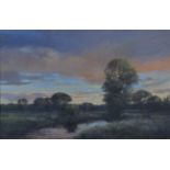 Clive Madgwick - 'Late September Evening', 20th century oil on canvas, studio stamp and titled to