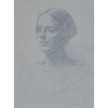 Walter Thomas Monnington - Half Length Portrait of a Young Lady, 20th century pencil, signed, 29.5cm