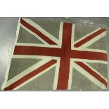 A group of printed cotton flags, comprising a Union flag, 112cm x 84cm, two Second World War