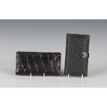 A Mulberry black leather crocodile skin effect wallet, length 17.5cm, together with another Mulberry