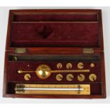 A late Victorian Sikes hydrometer by Joseph Long of London, within a mahogany case, length 24.8cm.