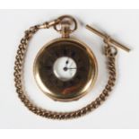 A Rolex 9ct gold half hunting cased keyless wind gentleman's pocket watch with signed jewelled lever