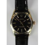 A rare Rolex Oyster Perpetual gilt fronted and steel backed gentleman's wristwatch, Ref. No. 1025,