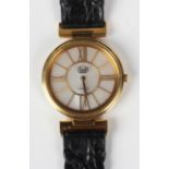 A Graff of London 18ct gold circular cased wristwatch, the signed mother-of-pearl dial with Roman