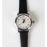 A Montblanc Meisterstück Automatic steel cased lady's wristwatch, the signed silvered dial with