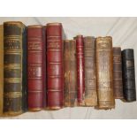 Various leather bound volumes including Smith (J) The Panorama of Science and Art 1823;