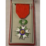 A French silver and enamelled Legion of Honour medal "Honneur et Patrie 29 Floreal ANX" reverse in