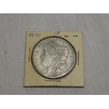 An American 1890 silver dollar