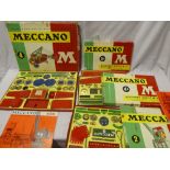 Four Meccano red/green boxed sets including No 2,