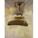 A silver presentation trophy cup "9th Battn.