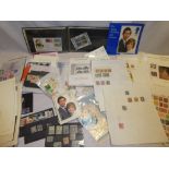 A box containing stamps on leaves,