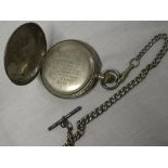 A Victorian silver cased presentation pocket watch "Presented by the inhabitants of Hayle to Pte. W.