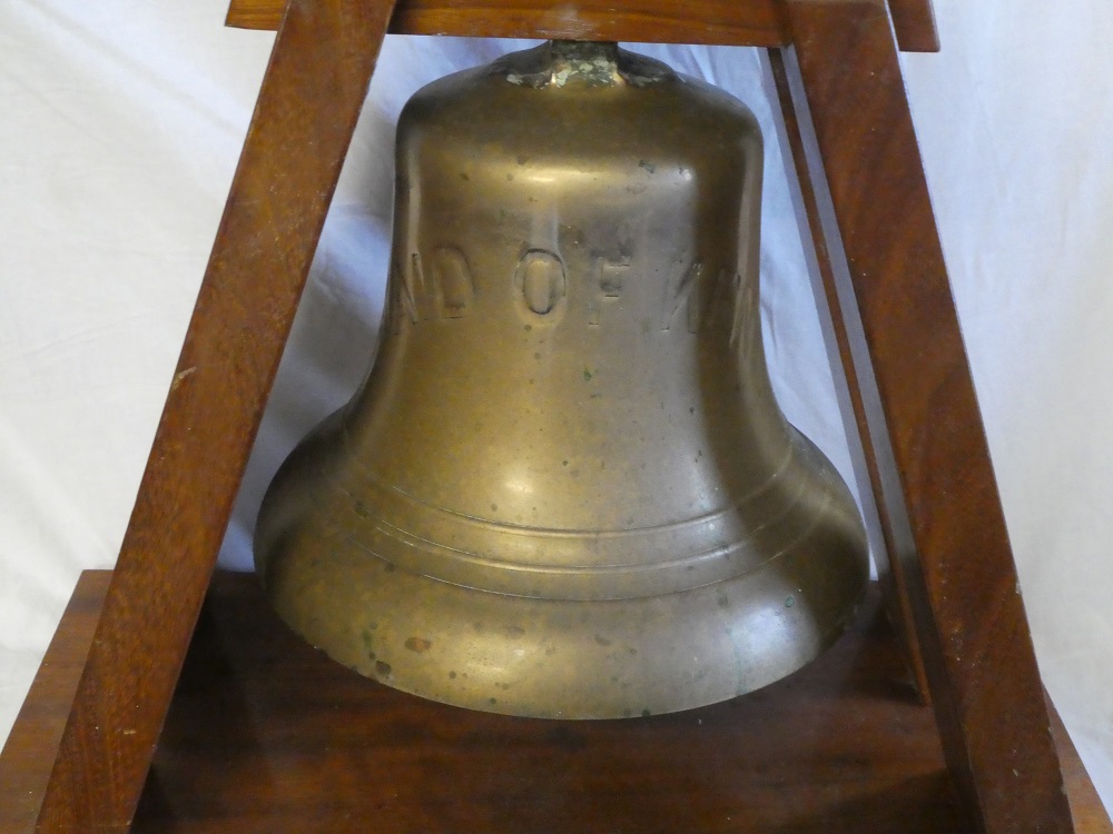 A large original bronze ships bell from the SS Maid of Kent,