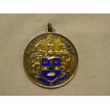 A Borough of Bacup silver and enamelled Mayors medal awarded to H Rawson Mayor 1964-65