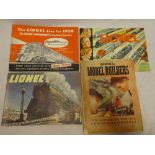 A selection of Lionel O gauge Railway catalogues including 1947,