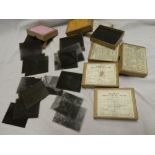 Eight small boxes of glass photographic negative plates including various local scenes,