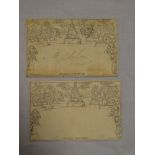 Two 19th Century Mulready one penny postal covers, one dated 1842 a234,