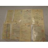 Eight WW2 Channel Islands Red Cross forms used between 1941 and 1944