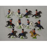 Eleven Britains Napoleonic mounted Scots Greys