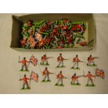 A selection of over 50 Britains Napoleonic British Infantry soldiers