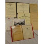 A folder of original WW2 and later documentation and certificates relating to Maj. J.A.