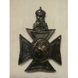 An original 38th London Regiment Artist Rifles blackened brass helmet plate