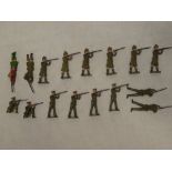 A selection of sixteen Britains Ltd First War and Boer War soldiers