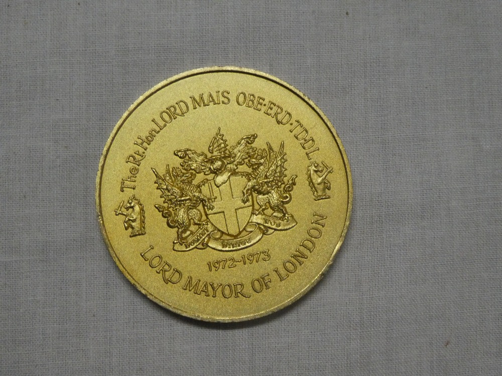 A gilt 1972 Lord Mayor of London medal awarded to the Rt. Hon.