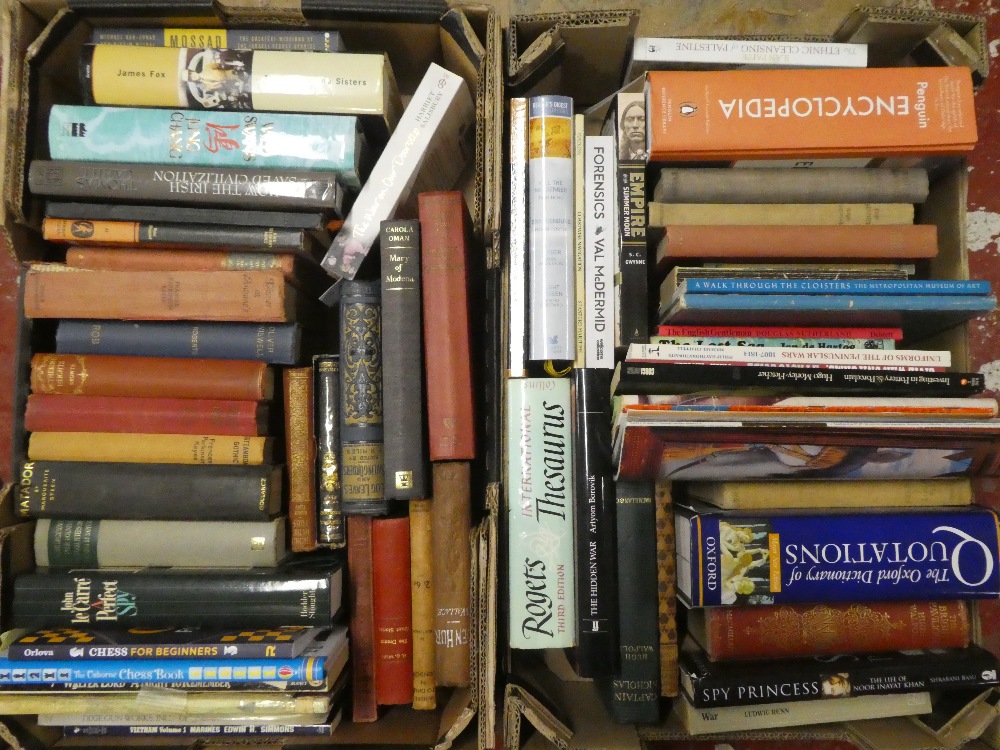 Ten boxes of miscellaneous books - novels, topographical,