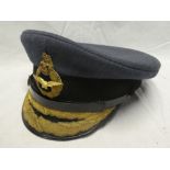 An EIIR RAF Air Vice Marshalls peaked cap with embroidered bullion badge and peak by Thomas Stone