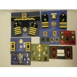 A collection of United States Chaplain's insignia including United States Navy Captain Chaplain
