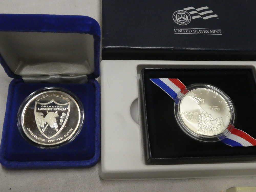 A United States Marine Corps 2005 230th Anniversary silver medallion, - Image 2 of 2