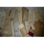 A selection of mainly 19th Century indentures and documents relating to the Ward and Walsford