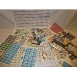 A selection of GB pre-decimal commemorative stamps in part sheets,